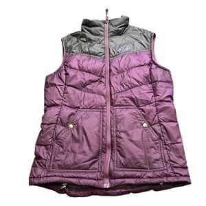 OUTDOOR RESEARCH DOWN PUFFY VEST Women's S Transcendent Down 2 Tone Purple Gray